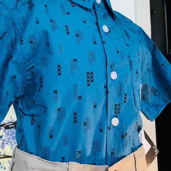 - Boys 2 Piece Button -up w/Pants - Picture 5 of 7